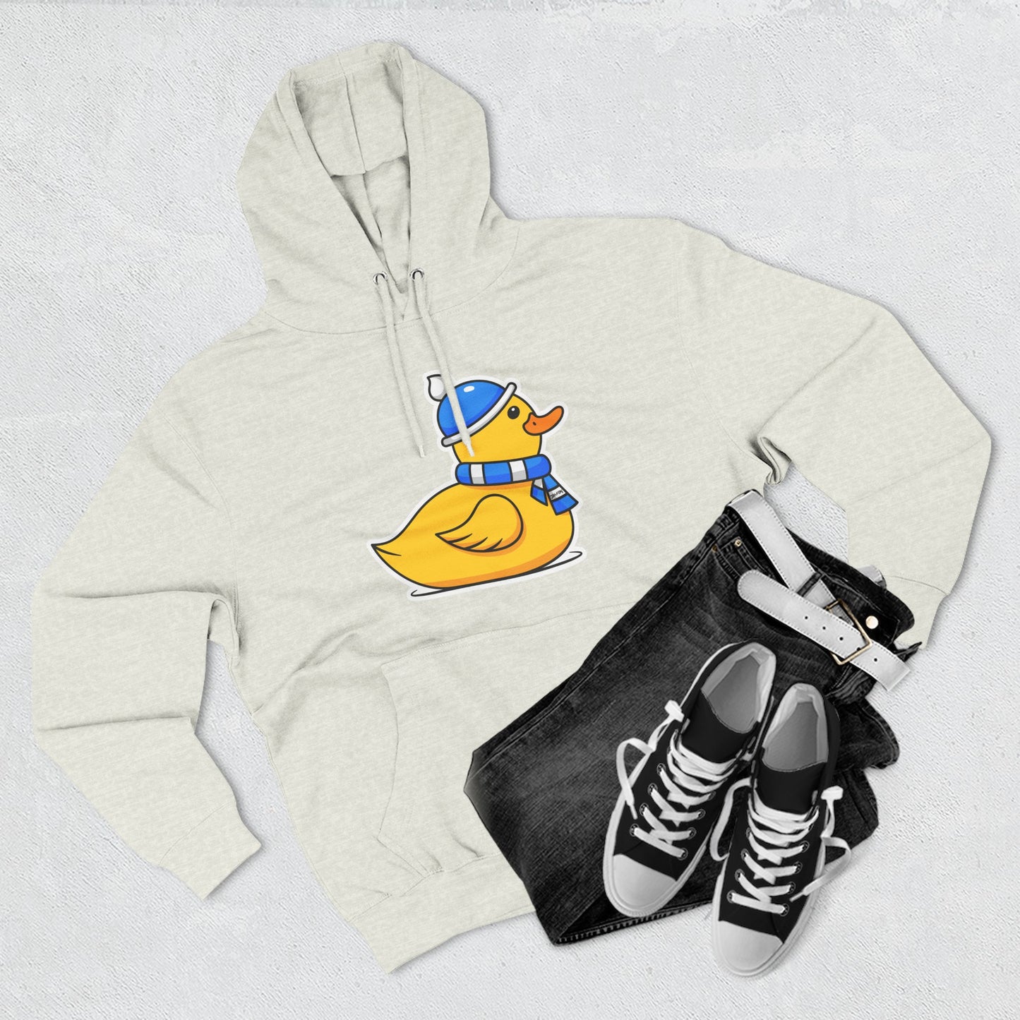 Three-Panel Fleece Hoodie (Chilly Duck)