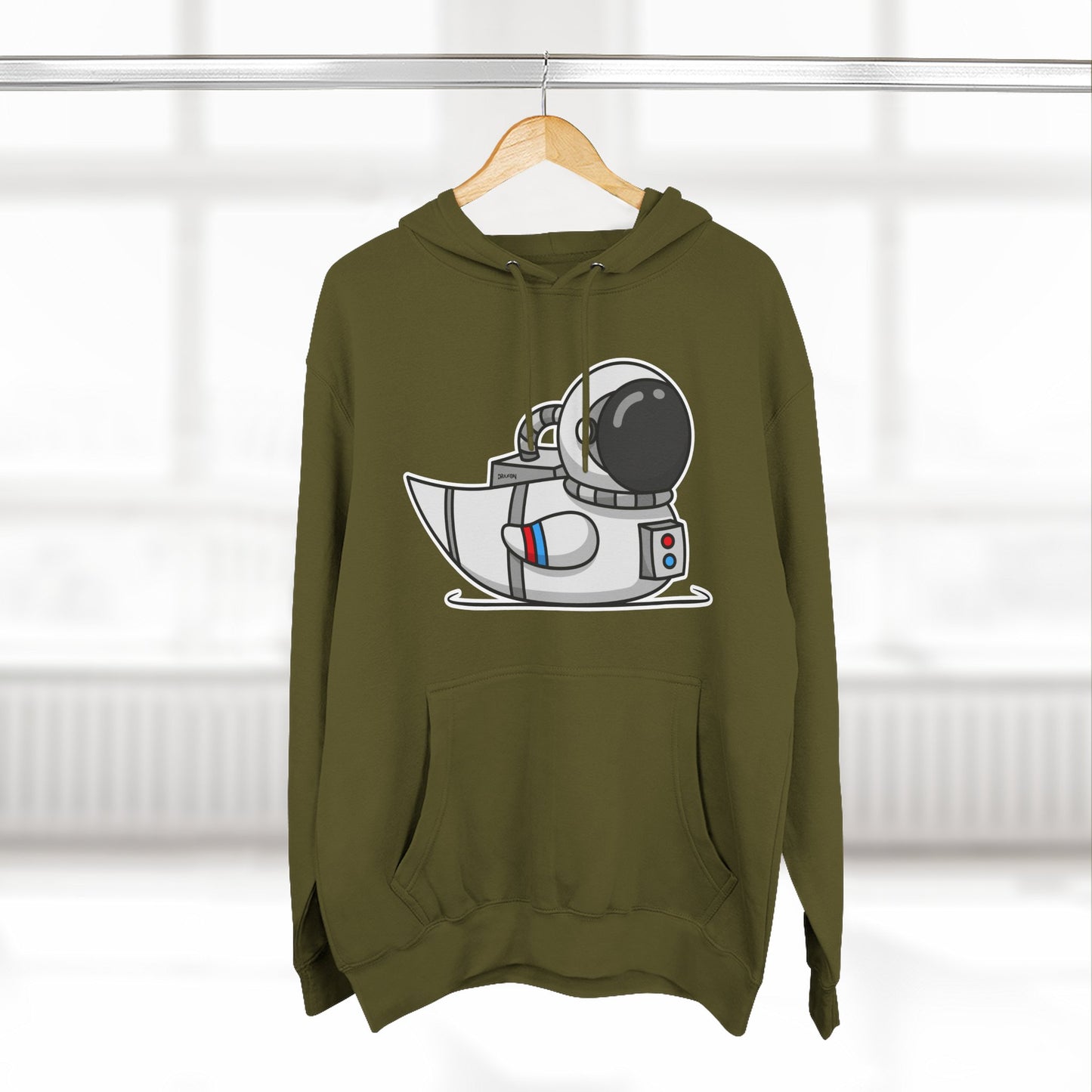 Three-Panel Fleece Hoodie (Astronaut Duck)