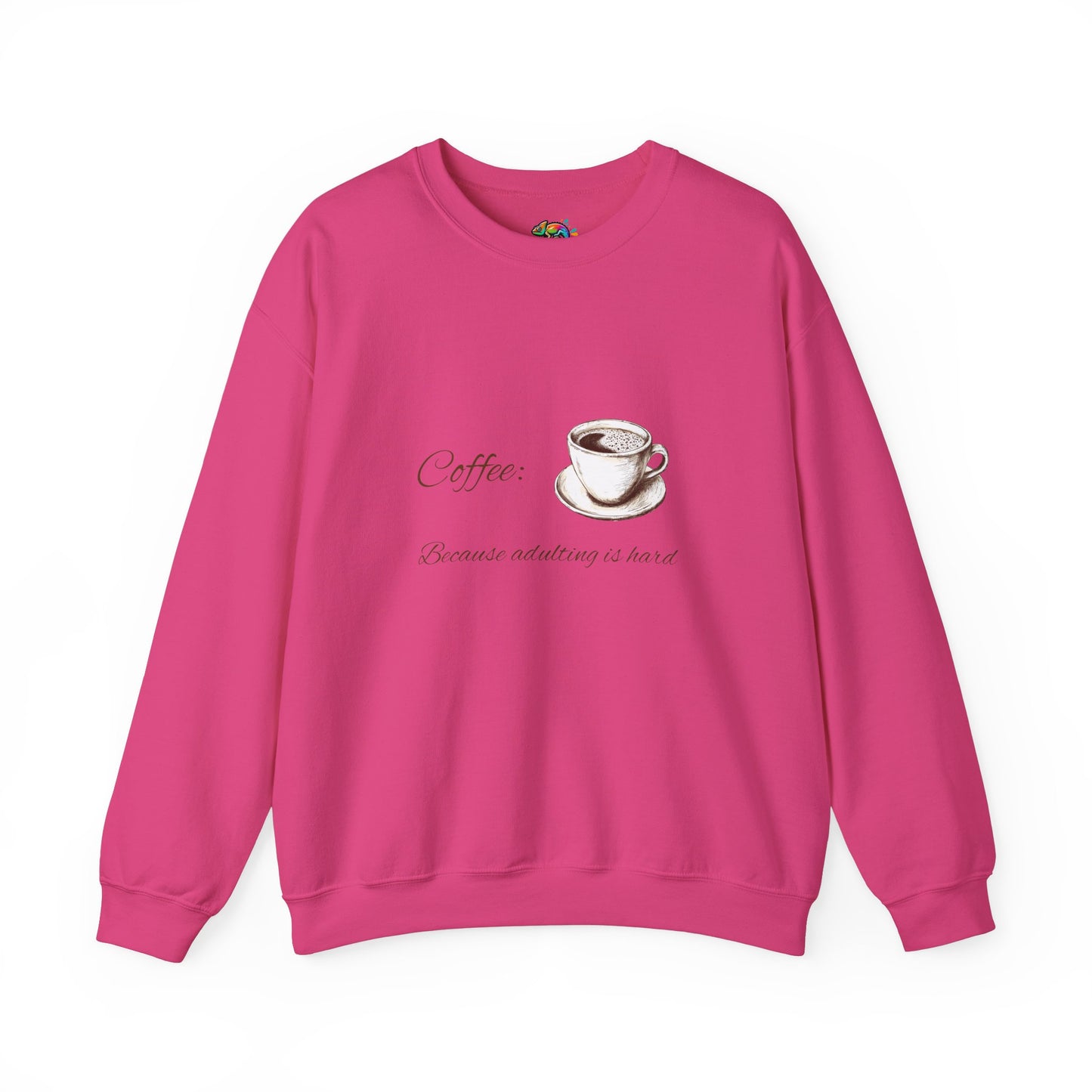 Unisex Heavy Blend™ Crewneck Sweatshirt (Coffee, Adulting is hard)