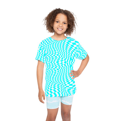 Kids Sports Jersey (Cyan Pixels)