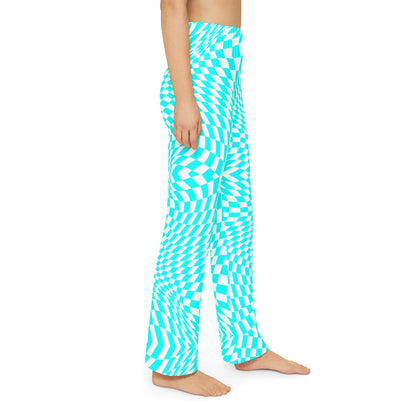 Kids Lounge Pants (Cyan Pixels)