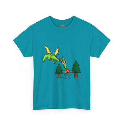 Unisex Heavy Cotton Tee (Flaming Dragon)