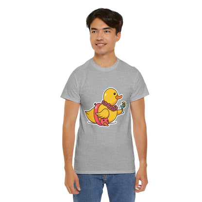 Unisex Heavy Cotton Tee (Tropical Duck)