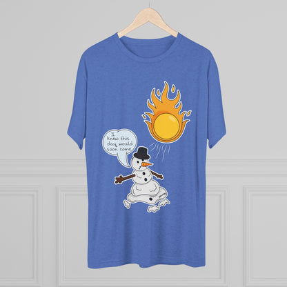 Unisex Tri-Blend Crew Tee (Melting Snowman)