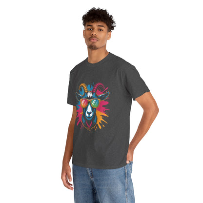 Unisex Heavy Cotton Tee (Colorful Goat)