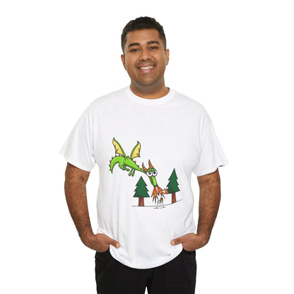 Unisex Heavy Cotton Tee (Flaming Dragon)