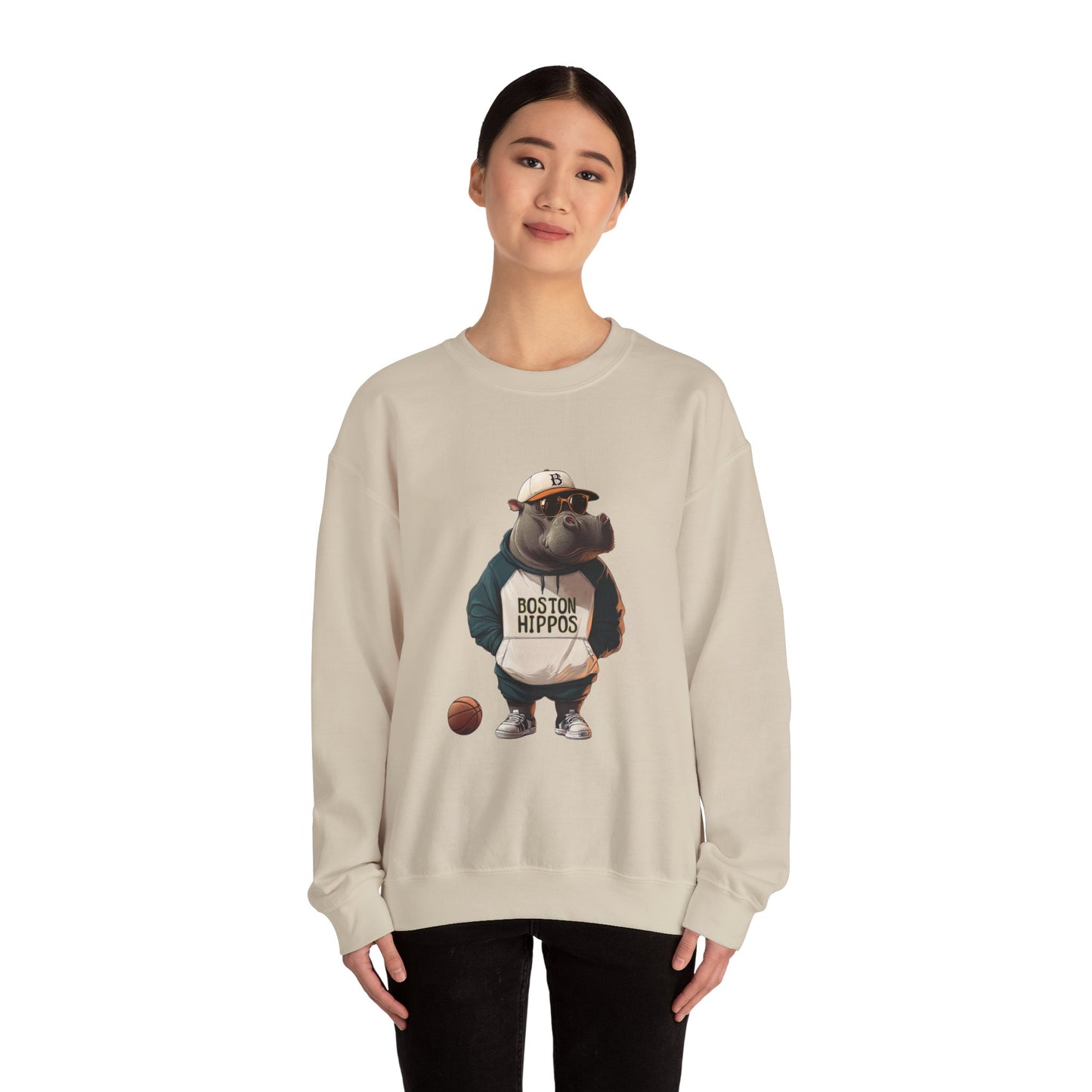 Unisex Heavy Blend™ Crewneck Sweatshirt (Boston Hippos)