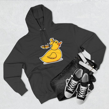 Three-Panel Fleece Hoodie (Duck Bird Brain)