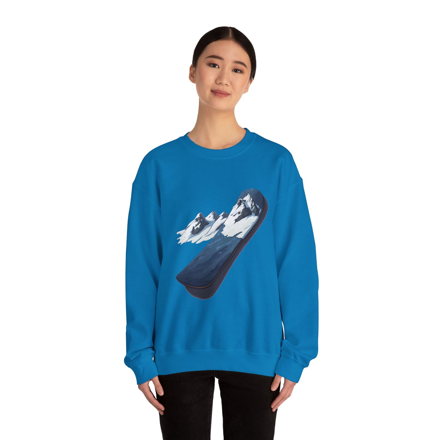 Unisex Heavy Blend™ Crewneck Sweatshirt (Mountain Snowboard)