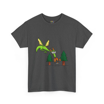 Unisex Heavy Cotton Tee (Flaming Dragon)