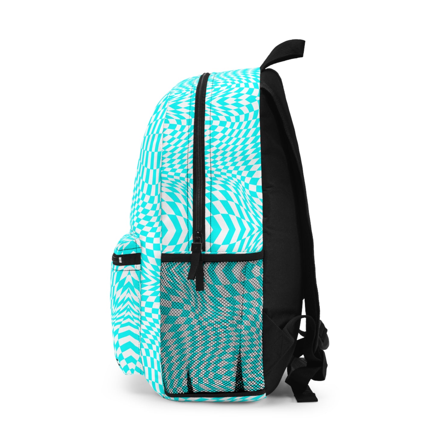 Backpack School Bag (Turquoise pixels)
