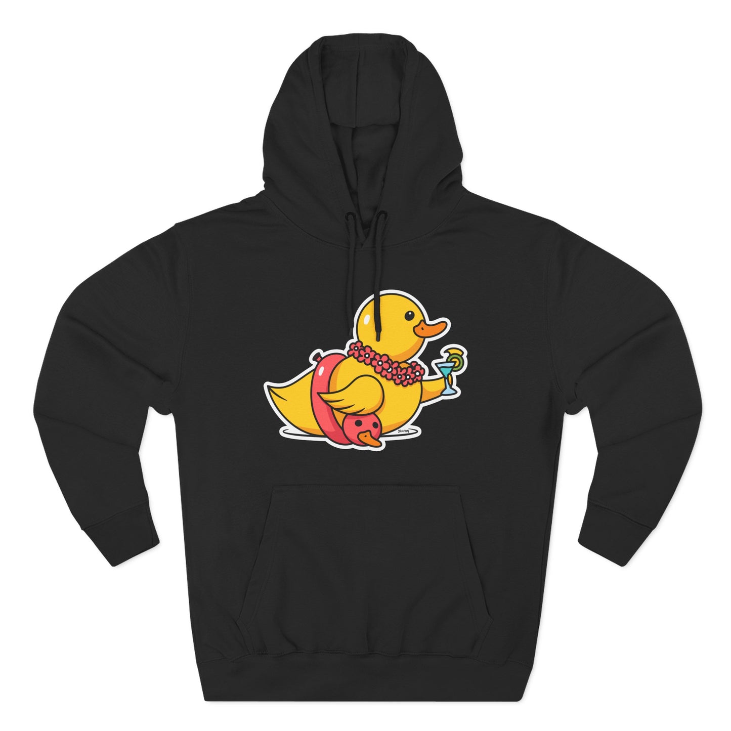 Three-Panel Fleece Hoodie (Tropical Duck)