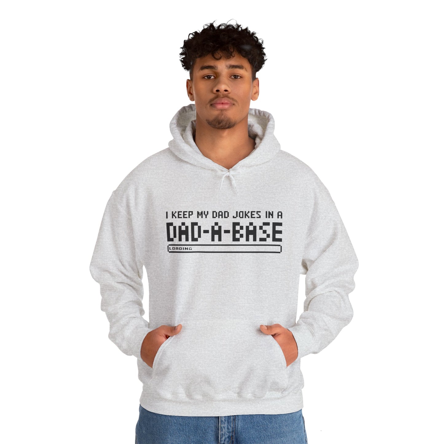 Dad Jokes Hoodie - Unisex Heavy Blend™ Sweatshirt (Keep my Jokes in a Dad-A-Base)