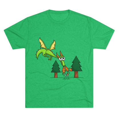 Unisex Tri-Blend Crew Tee (Flaming Dragon)