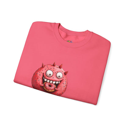 Unisex Heavy Blend™ Crewneck Sweatshirt (Donut Monster eating Donut)