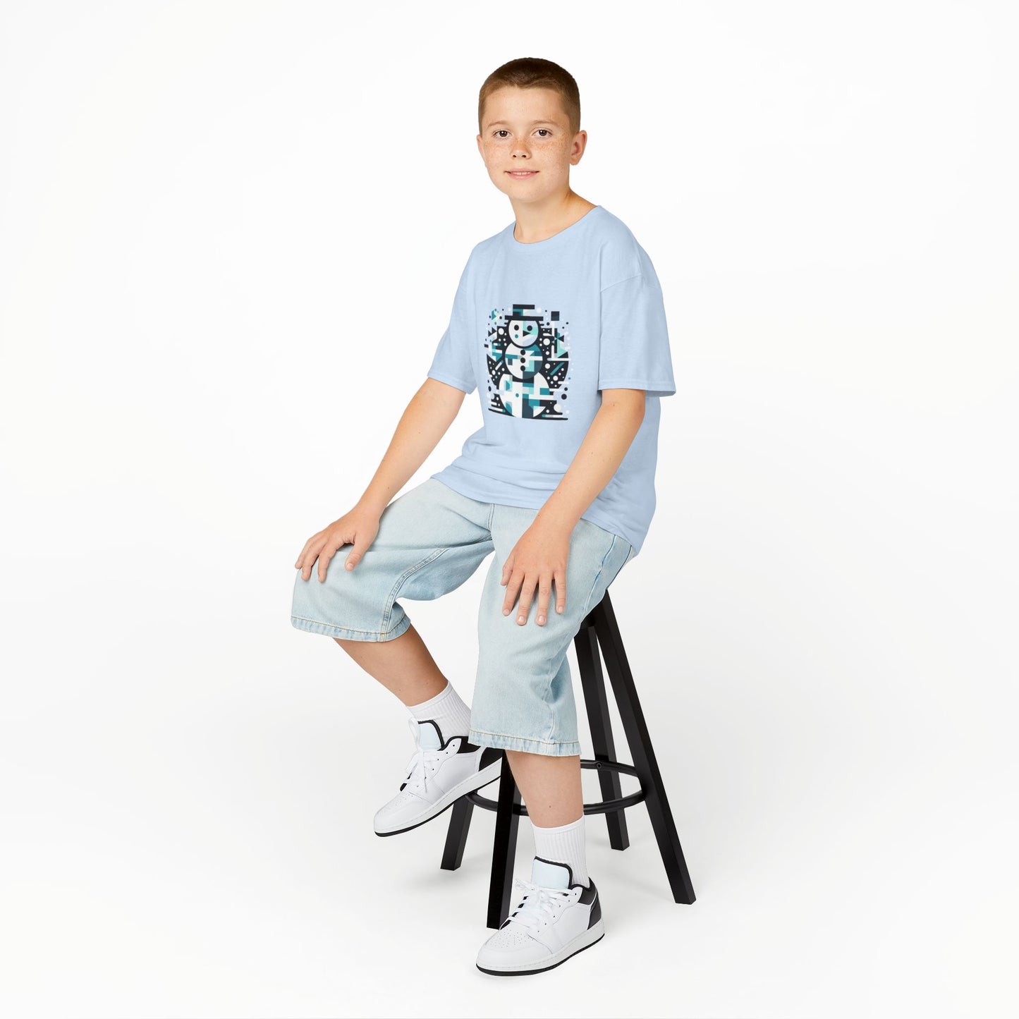 Kids Heavy Cotton T-Shirt (Abstract Snowman)