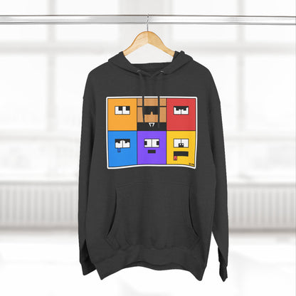 Three-Panel Fleece Hoodie (Emotion Blocks)