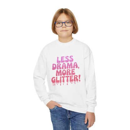 Youth Crewneck Sweatshirt (Less Drama, More Glitter)