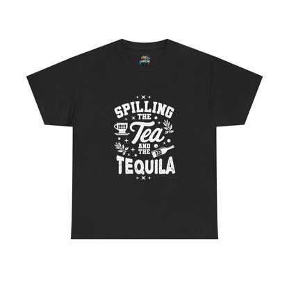 Unisex Heavy Cotton Tee (Spill Tea & Tequila)