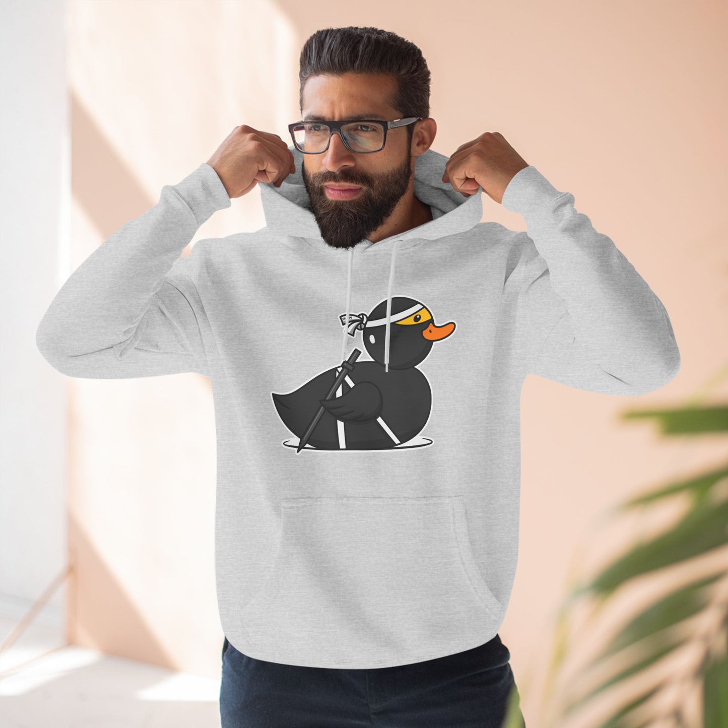 Three-Panel Fleece Hoodie (Ninja Duck)