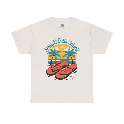 Unisex Heavy Cotton Tee (Straight Outta School)