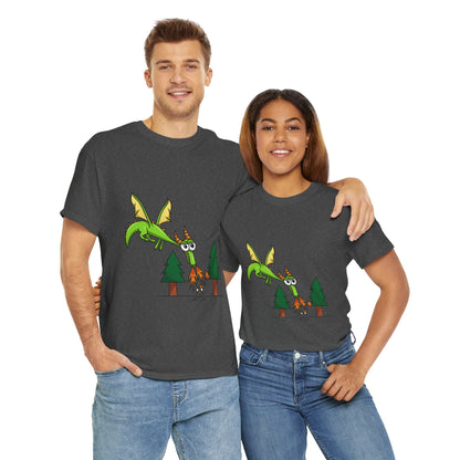 Unisex Heavy Cotton Tee (Flaming Dragon)