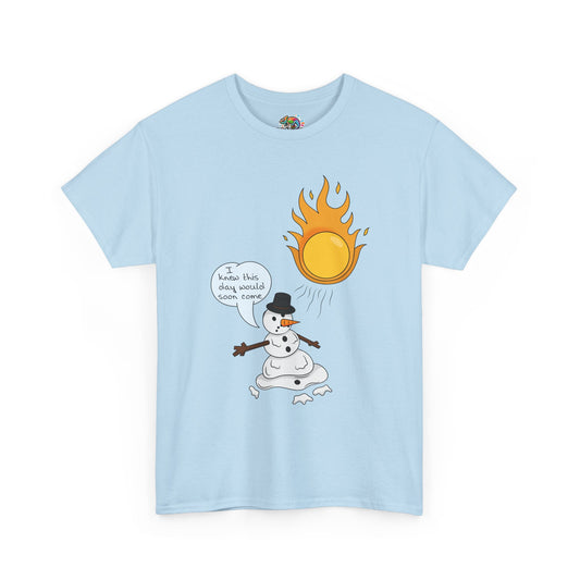 Unisex Heavy Cotton Tee (Melting Snowman)
