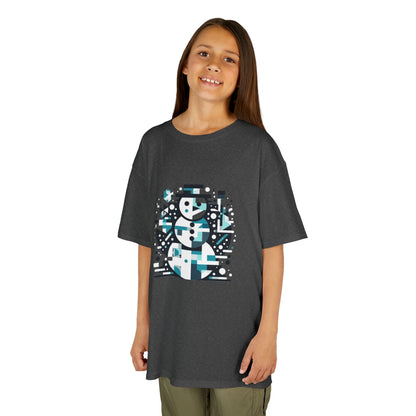 Kids Heavy Cotton T-Shirt (Abstract Snowman)