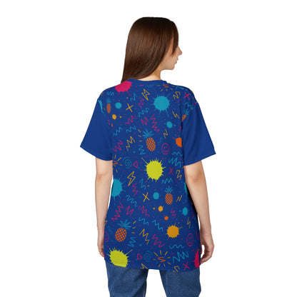 Unisex Cut & Sew Tee (Pineapple Scribble)