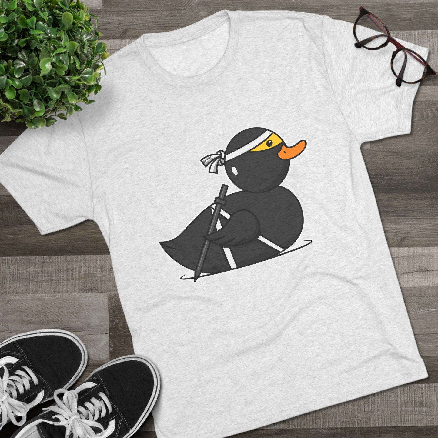 Unisex Tri-Blend Crew Tee (Ninja Duck)