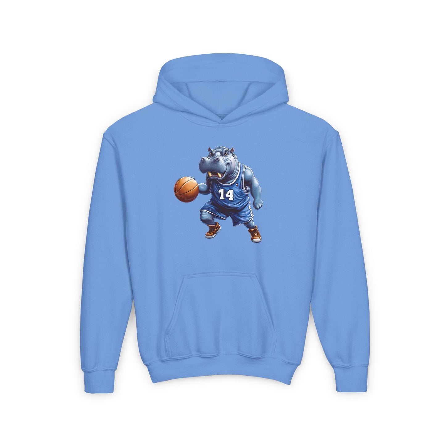 Youth Heavy Blend Hooded Sweatshirt (Hippo Baller)