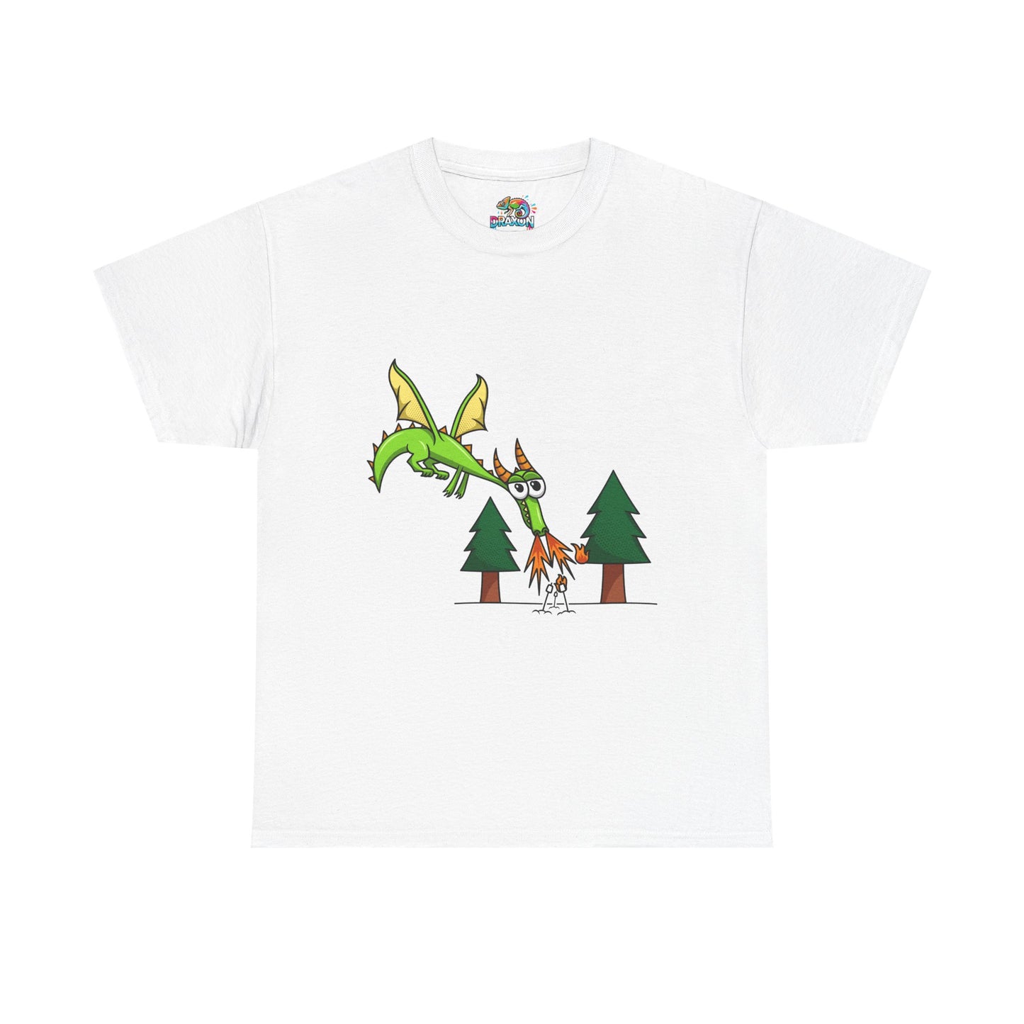 Unisex Heavy Cotton Tee (Flaming Dragon)