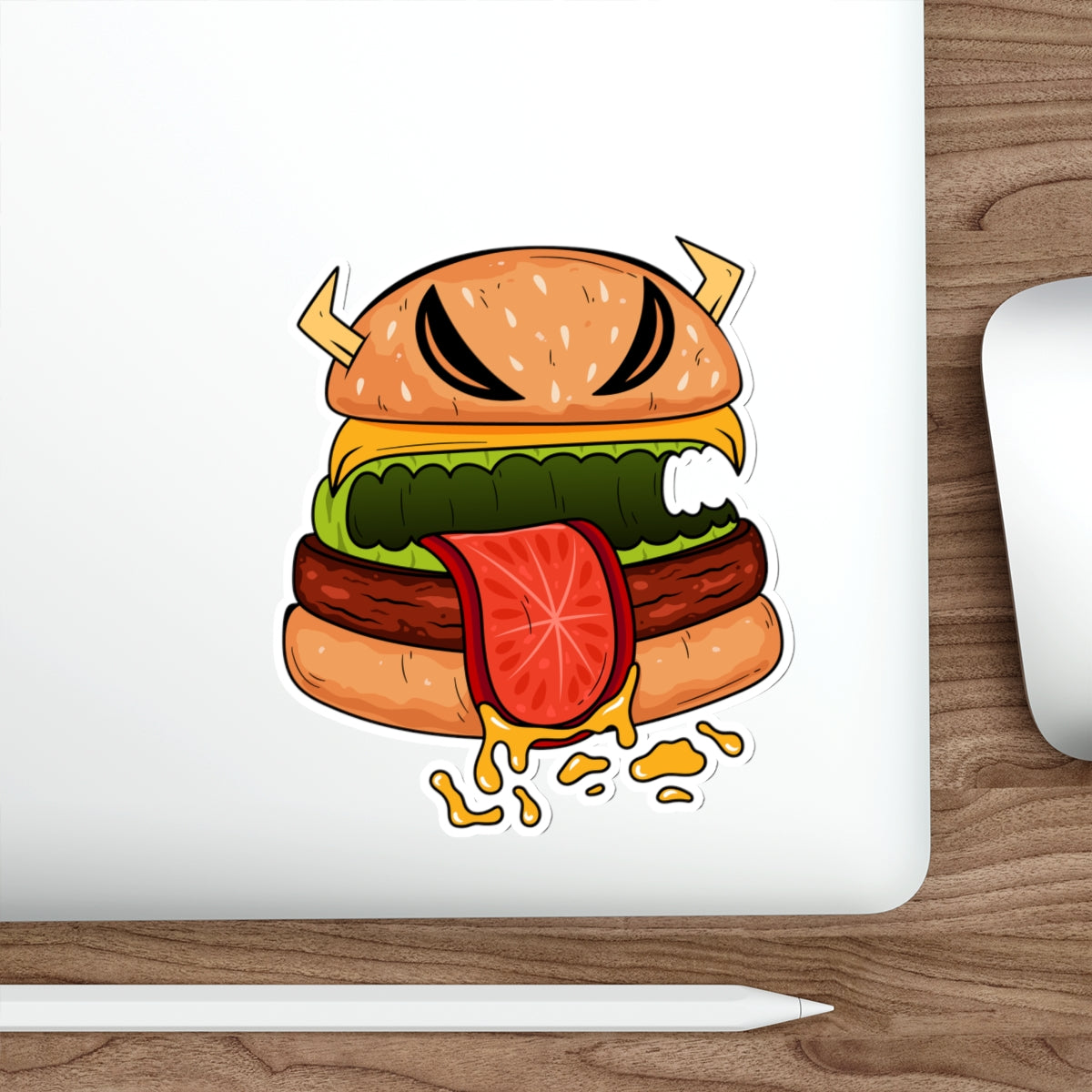 Die-Cut Stickers | Vibrant Art for Personalization (Cheeseburger Monster)