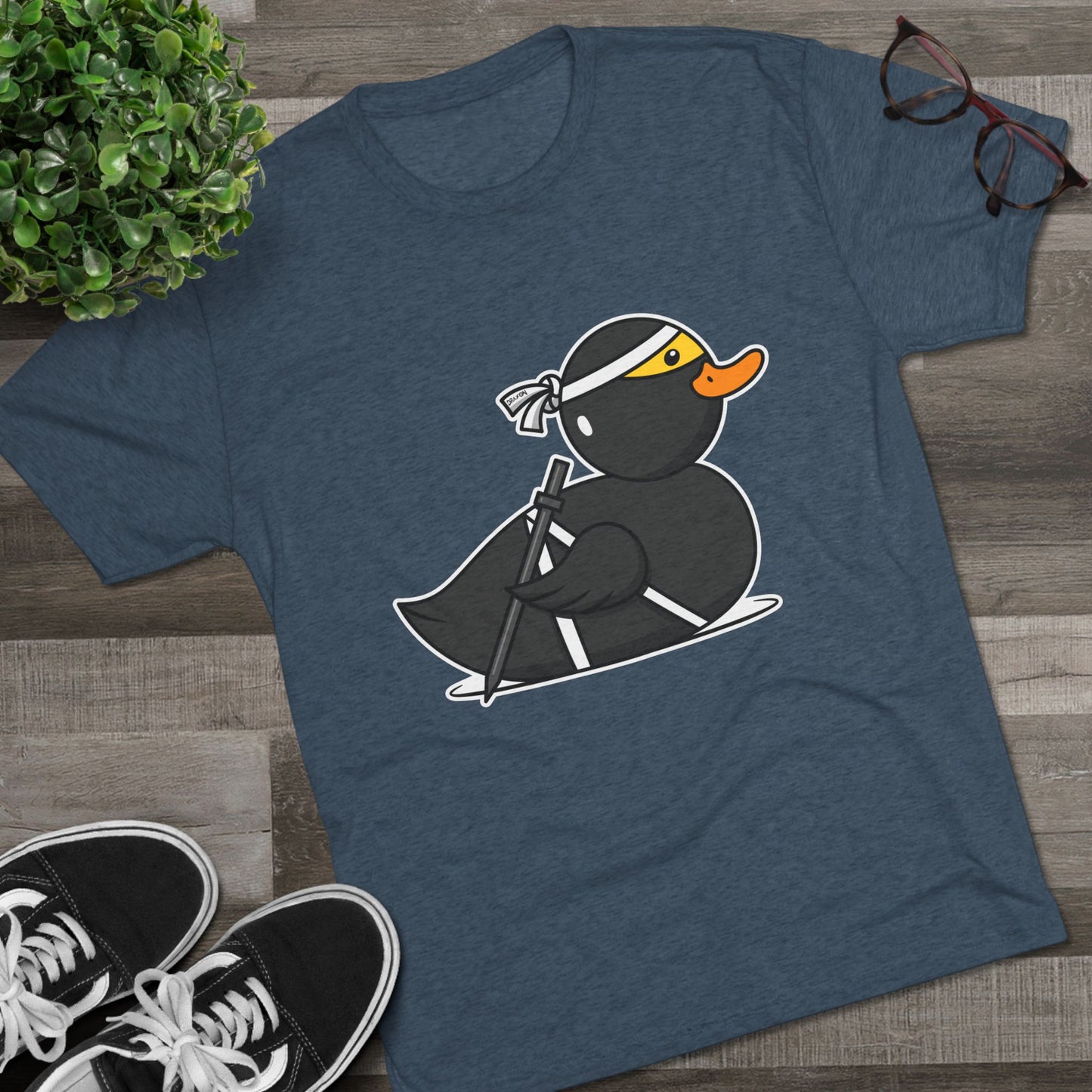 Unisex Tri-Blend Crew Tee (Ninja Duck)