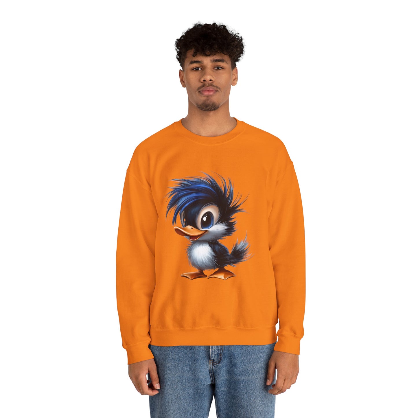 Unisex Heavy Blend™ Crewneck Sweatshirt (Blue Hair Duck)