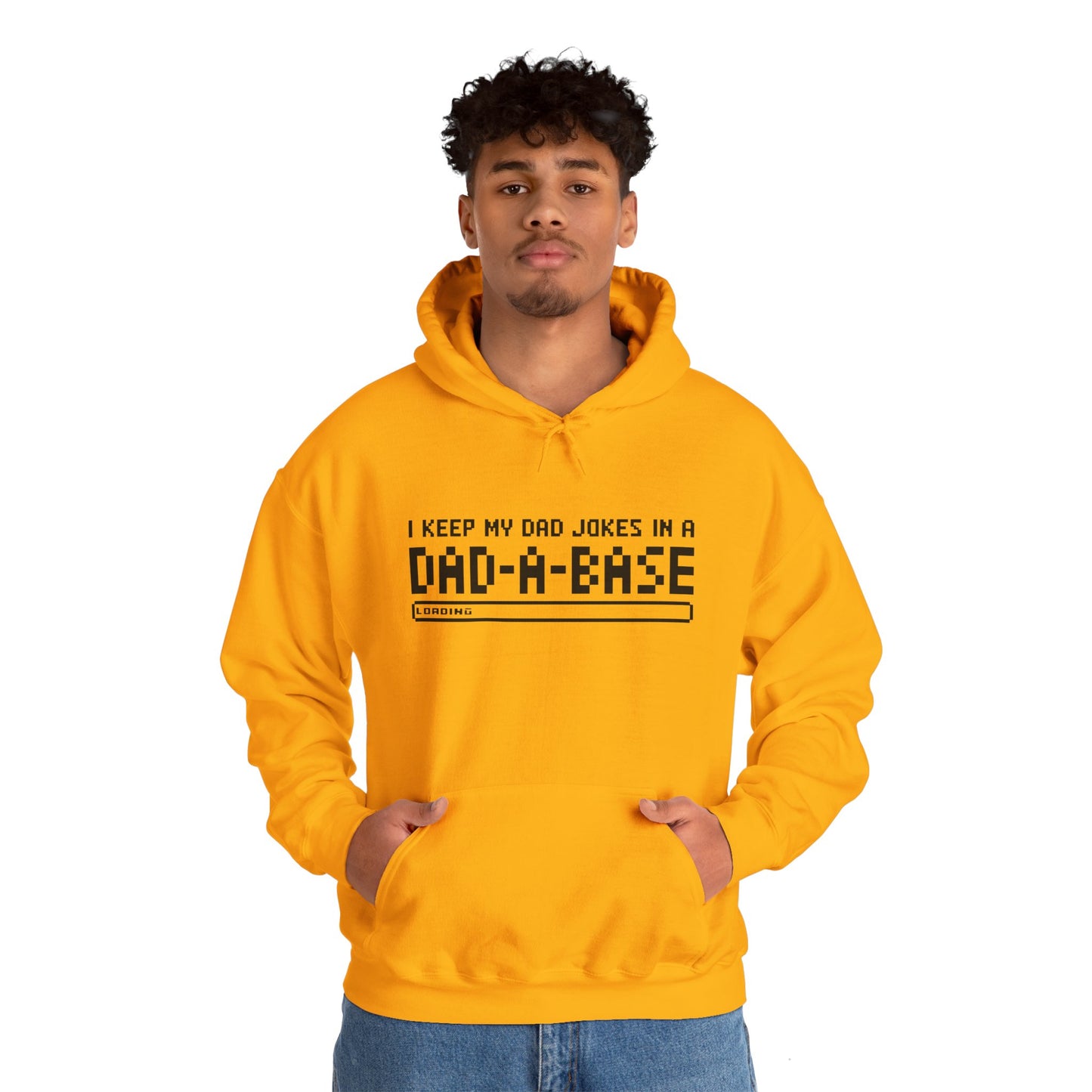 Dad Jokes Hoodie - Unisex Heavy Blend™ Sweatshirt (Keep my Jokes in a Dad-A-Base)