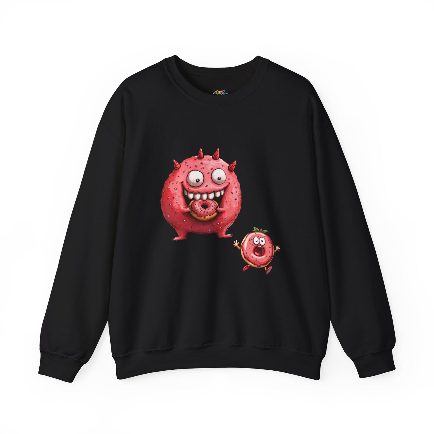 Unisex Heavy Blend™ Crewneck Sweatshirt (Donut Monster eating Donut)