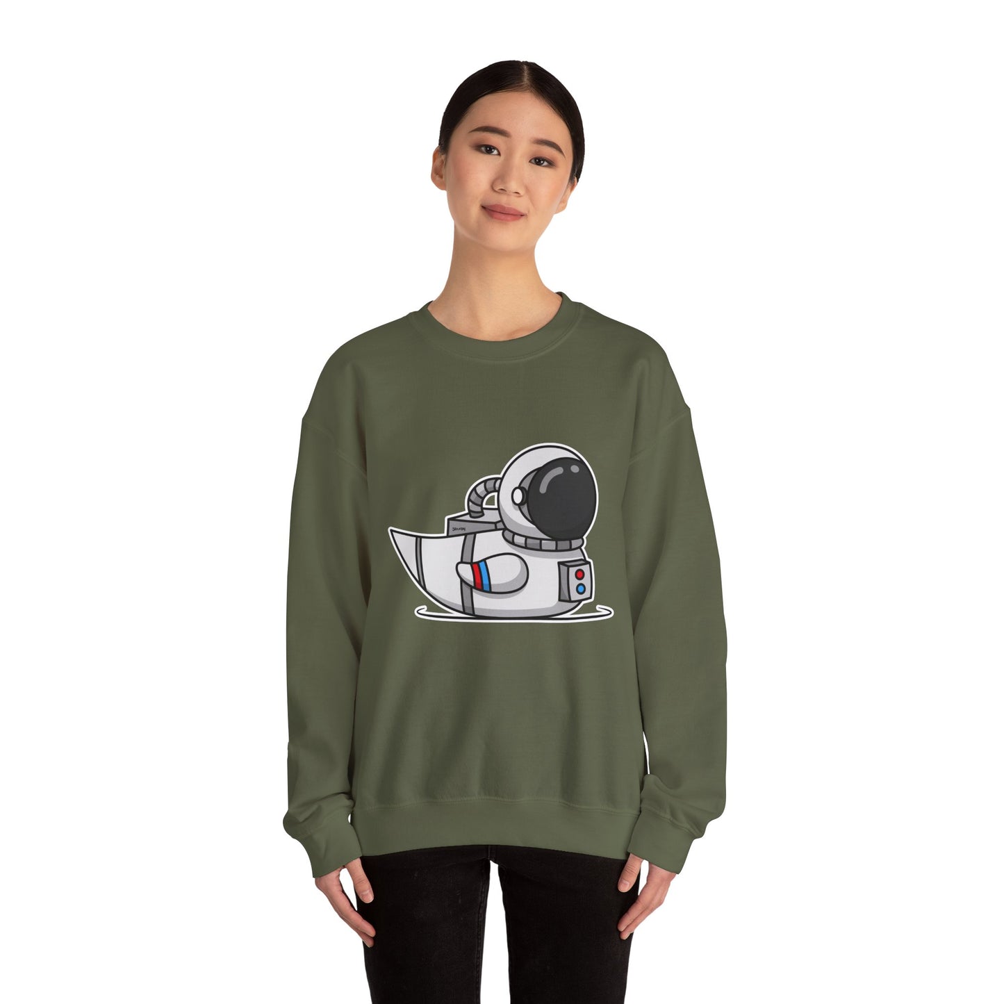 Unisex Heavy Blend™ Crewneck Sweatshirt (Astronaut Duck)
