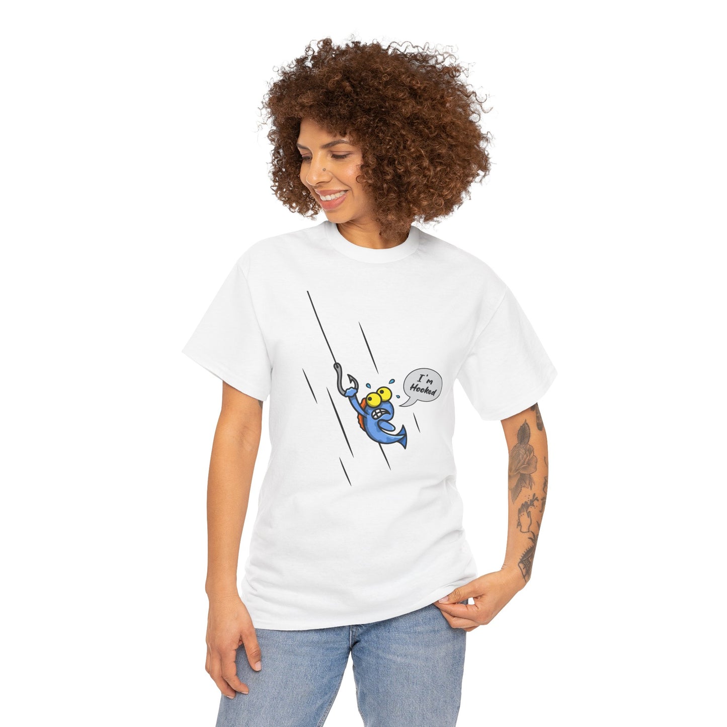 Unisex Heavy Cotton Tee (Fishing Hooked)