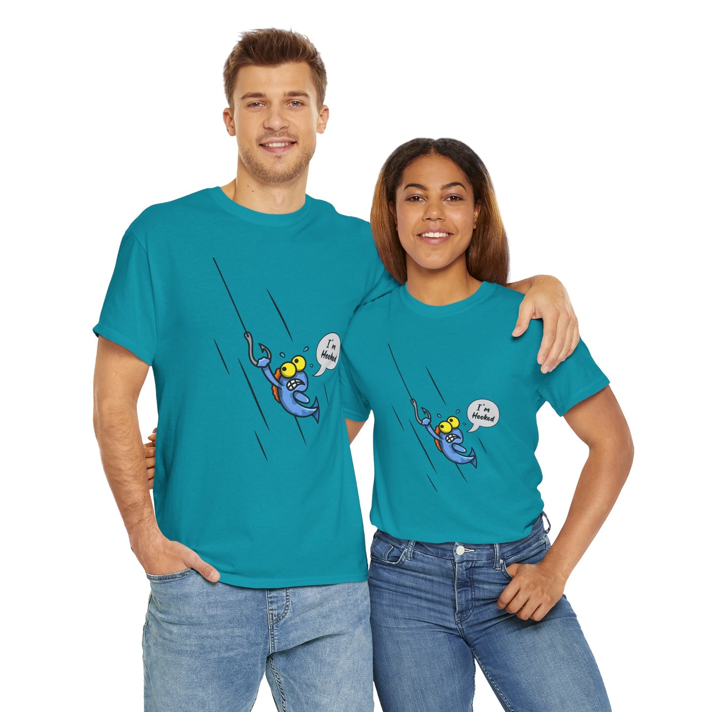Unisex Heavy Cotton Tee (Fishing Hooked)