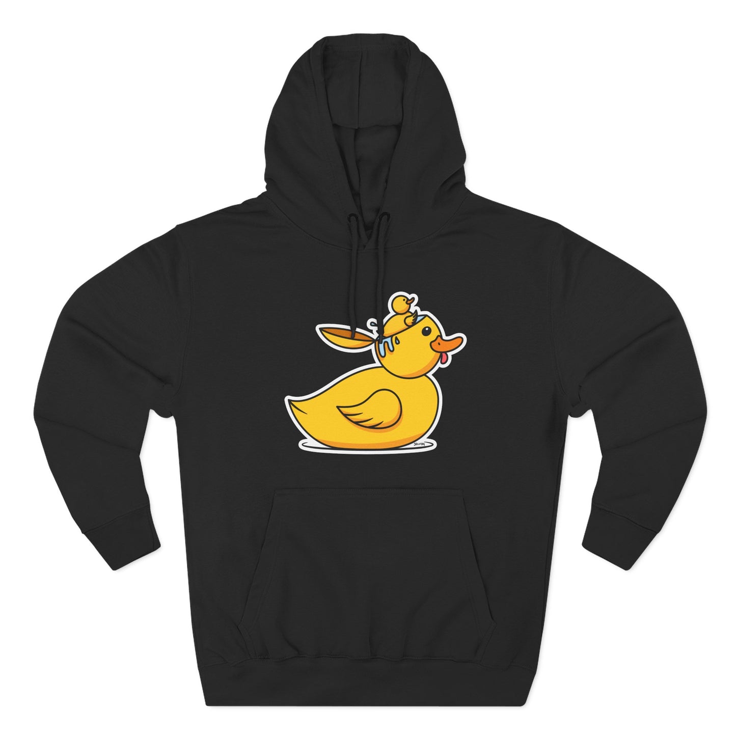 Three-Panel Fleece Hoodie (Duck Bird Brain)