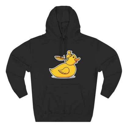 Three-Panel Fleece Hoodie (Duck Bird Brain)