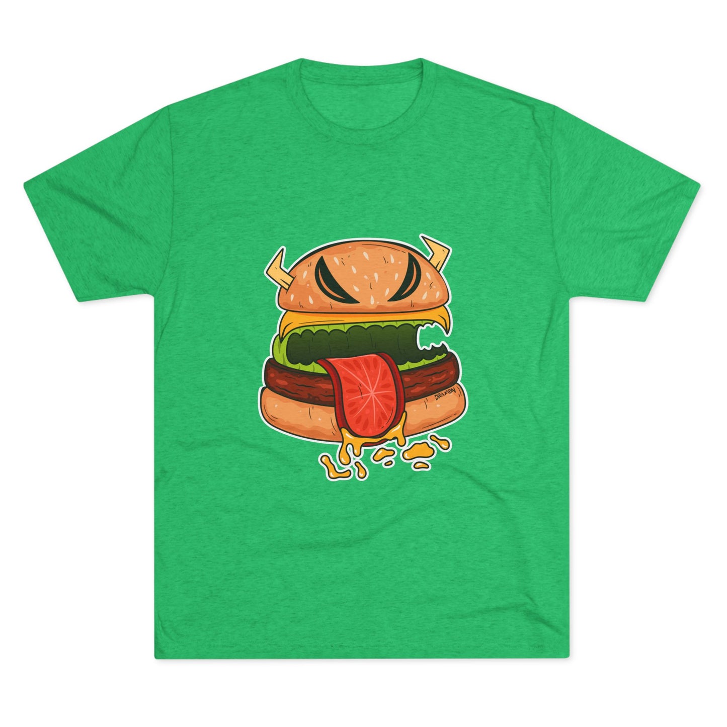 Unisex Tri-Blend Crew Tee (Cheeseburger Monster)