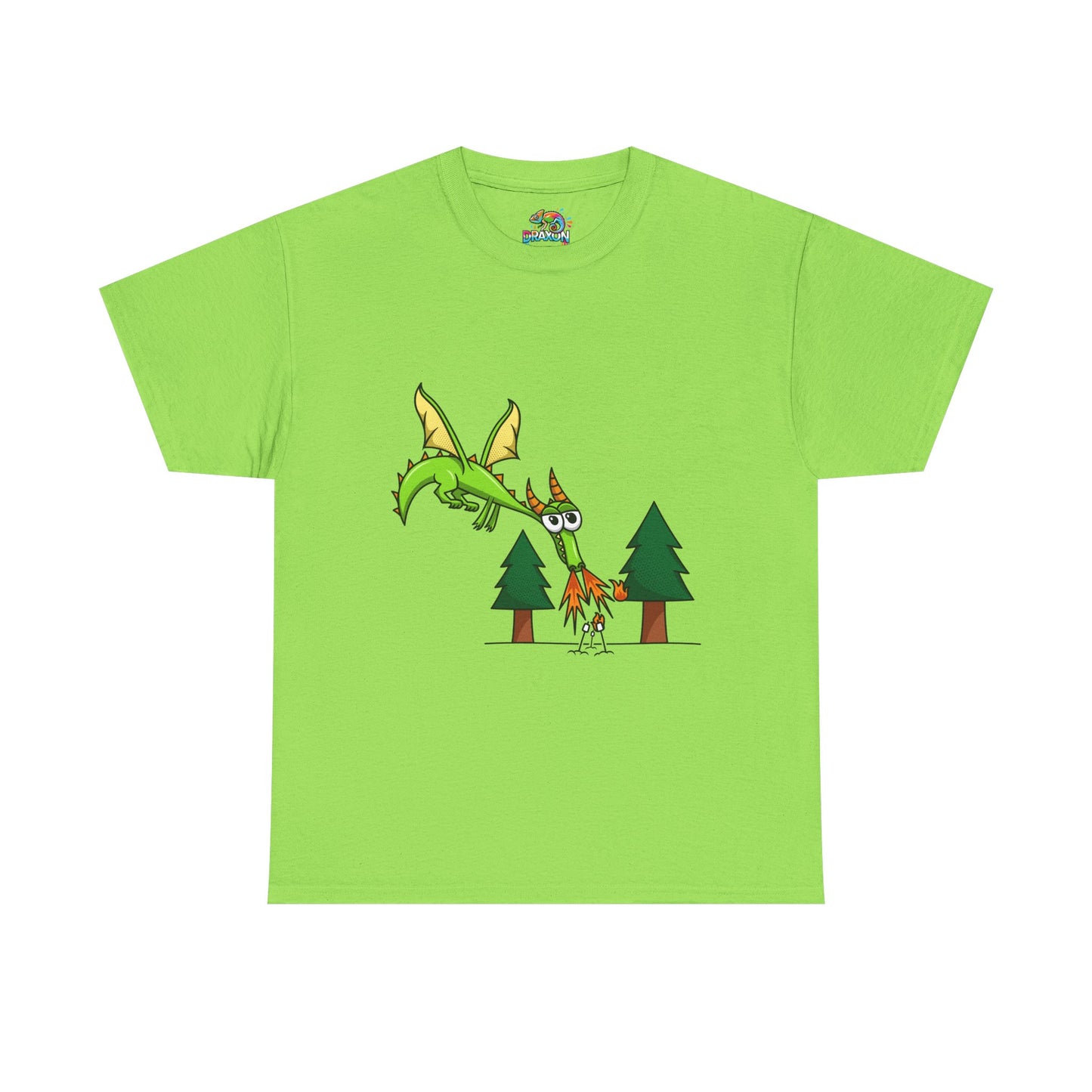 Unisex Heavy Cotton Tee (Flaming Dragon)