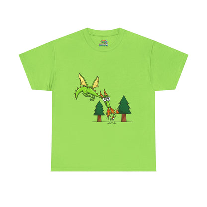 Unisex Heavy Cotton Tee (Flaming Dragon)